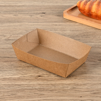 Plateau de service économique et alimentaire sécurisé en kraft vierge, empilable, pour la restauration événementielle