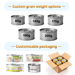 Thực vật củ<span class=keywords><strong>a</strong></span> mèo ướt thực phẩm dinh dưỡng cao Gà Cá Ngừ 80g 85g 170g 200ml Thức ăn cho mèo ướt đóng hộp để tăng cân - Product Image 3