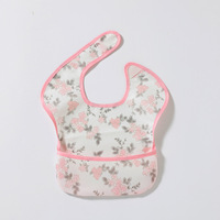 Bib Bayi Poliester dengan Pengait dan Perekat yang Dapat Disesuaikan, Tahan Air, Mudah Dibersihkan, untuk Bayi Baru Lahir