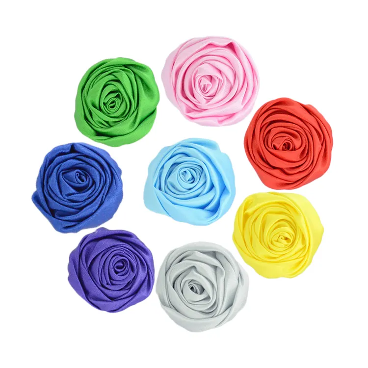 Offre Spéciale 3.5cm 3D Rose Fleurs Floral 30 couleurs Mini Satin Roses Fleurs Pour Fille Hairbow Enfants Vêtements Bricolage ACCESSOIRES