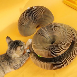 Foldable Interactive Bell Toys Recyclable Corrugated <b>Cat</b> <b>Scratching</b> Toy Magic Organ <b>Cat</b> Scratcher Cardboard with Bell Play Toy - Product Image 4