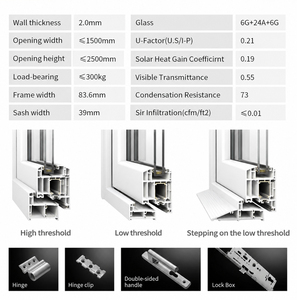 <span class=keywords><strong>Ventana</strong></span> Corredera de PVC con Marco Delgado Moderno AOSTTER, con Vista Panorámica, <span class=keywords><strong>Ventana</strong></span> de Vinilo de Ahorro Energético - Product Image 4
