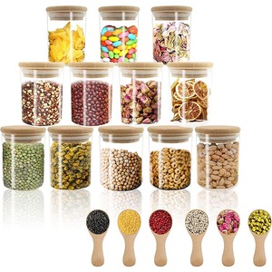 Capacity Round Sealed Transparentbaby baby food storage glass jars set of 12 Container Glass Jars Bottle With Lids