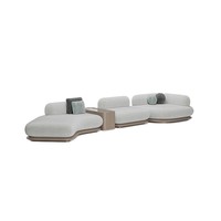 Design courbe Sabi Wabi combinaison grande villa tissu sectionnel canapé ensemble conception modulaire haut de gamme canapés d'angle pour appartement Loft