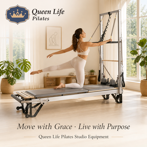 Queenlife Yoga Studio Pilates Reformer Half Trapeze Cadillac, structure <span class=keywords><strong>en</strong></span> alliage d'aluminium, 8 ressorts allemands, machine à barre à ressorts réglable - Product Image 1