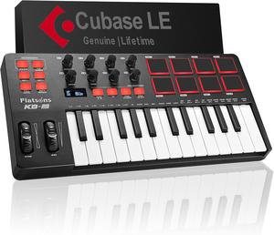 Clavier <span class=keywords><strong>MIDI</strong></span> USB portable professionnel Flatsons KB-25 à 25 touches avec 8 pads de batterie pour studio de musique - Product Image 1