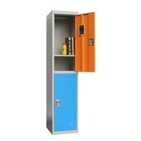 Casier de rangement pour vêtements en acier avec serrure à clé, 2 portes, armoire colorée pour salle de travail - Design écologique