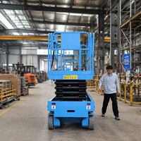 Lift Gunting Listrik Beroda 10.5m GS0810TL-B Platform 500kg dengan Ekstensi 900mm untuk Akses Industri