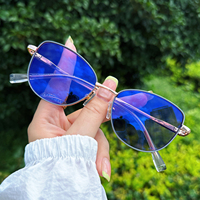 Lunettes optiques photochromiques œil de chat tendance pour femmes, monture en métal, verres anti-lumière bleue, protection UV400