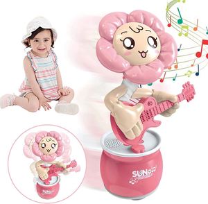 Jouet musical interactif pour bébé fille, créatif, chantant, parlant, répétant, dansant, enregistrant, marchant, en forme de tournesol - Product Image 1