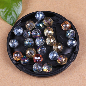 Perles de verre rondes facettées pour la fabrication de bijoux 10/12 mm Perles d'espacement en cristal en vrac pour pendentif charmant Bracelet Accessoires de bricolage - Product Image 3