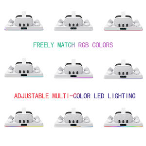 2 vr चार्जिंग स्टेशन के लिए मेटा खोज 3 फास्ट चार्ज डॉक के लिए केवल आरजीबी प्रकाश चार्जिंग स्टैंड - Product Image 2