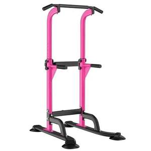 Adjustable Height Dip Stand <b>Pull</b> Up <b>Bar</b> Station Metal Power Tower <b>for</b> <b>Home</b> Gym Strength Training - Product Image 5