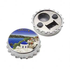 Imán de nevera con diseño personalizable, recuerdo griego en resina 3D, adorno de Santorini. - Product Image 5