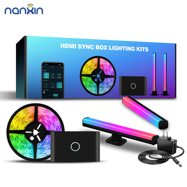Wifi Smart Ambient TV Led Backlight 4K HDMI 2.0 Device Sync Box Led Strip Lights Kit Modern Design