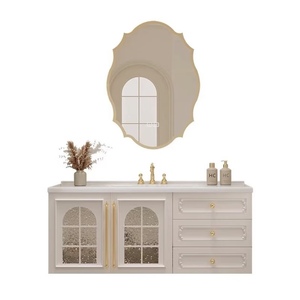 BALOM High Gloss White French Luxury Style Bathroom Cabinet Wood MDF Plywood Melamine Vanity with Smart Mirror OEM - Product Image 5