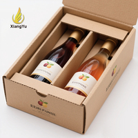 Boîte d'expédition en carton ondulé personnalisée en matériaux recyclés pour 2 bouteilles de vin ou de tequila, avec insert découpé pour vin de fruits