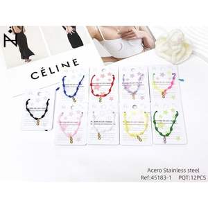 Bracelet en acier inoxydable à sept étoiles, bijoux multicolores à la mode pour femmes, ensemble de 12 pièces - Product Image 1