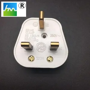 13A UK black / white 3-pin UK power plug