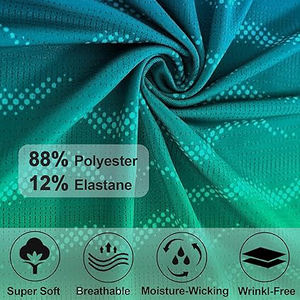 Camiseta Deportiva para Hombre, Cuello Redondo, Estampada, Transpirable, Elástica, para Correr, Entrenamiento, Fitness, de Manga Corta, Secado Rápido, Ecológica - Product Image 4