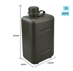 ขวดน้ำพลาสติก HDPE แบบขายส่ง DFB06 ขนาด 2 ลิตร ขวดน้ำพลาสติกทรงเหลี่ยม สีเขียวลายพราง  กระเป๋าสะพายไหล่หลากสี - Product Image 1