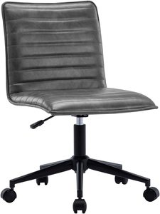 Tốt nhất giá cả phải chăng màu xám da văn phòng không tay xoay máy tính bàn ghế nhiệm vụ cho văn phòng nhà - Product Image 2