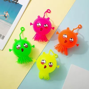 Jincan Macaron Colorful TPR Octopus LED <b>Glitter</b> Aquarium Animals Cute Smile Anti-Stress Toy 15x10cm Boys Girls Anxiety Relief - Product Image 3