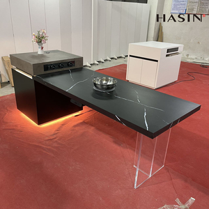 Gabinete de cocina modular personalizado moderno con mango de cobre piedra sinterizada armarios de cocina muebles para <span class=keywords><strong>encimera</strong></span> de Villa - Product Image 3