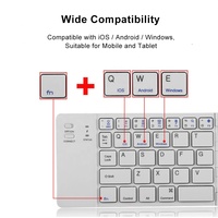 Clavier bluetooth pliable Ultra-fin, en alliage d'aluminium, batterie Rechargeable, version américaine, pour tablette, Pc, iPad