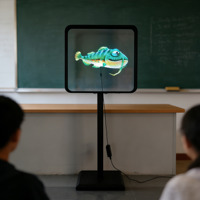 3D-голографический вентилятор-проектор с LED-дисплеем, рекламный световой короб с алюминиевым корпусом и напольным кронштейном для баров и кафе