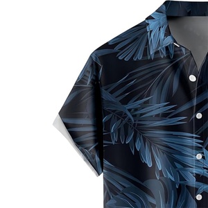 Camisas Hawaianas de Manga Corta Holgadas para Hombre con Logotipo Personalizado ODM, Transpirables, Casuales, con Cuello Mao - Product Image 4