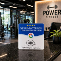 Autocollant de table NFC en acrylique pour carte de commentaires Google – Tapper pour commenter (QR NTAG213) pour tables de restaurant