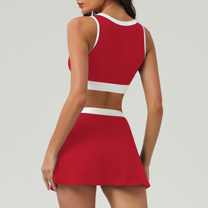 Dames Tennispak 2 Stuks Sneldrogende Hoge Taille Yoga Dragen Ademende Fitness Workout Rokken Set Gym Kleding Golf Kleding - Product Image 4