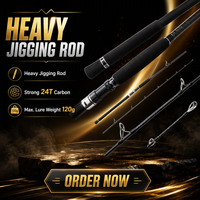 Joran Jigging Vertikal Karbon 24T Custom 2.4m Aksi Cepat Berat Maksimum Umpan 2.4kg 120g EVA Saltwater Snapper Fishing Rod