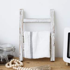 Scaletta per <span class=keywords><strong>strofinacci</strong></span> in legno, Mini scaletta <span class=keywords><strong>porta</strong></span> asciugamani espositore, portasciugamani rustici per tè, adatto per l'arredamento del bagno di campagna - Product Image 5