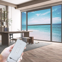 Fenêtres électriques intelligentes anti-ouragan anti-typhon verre isolé terrasse balcon ascenseur vertical fenêtre coulissante