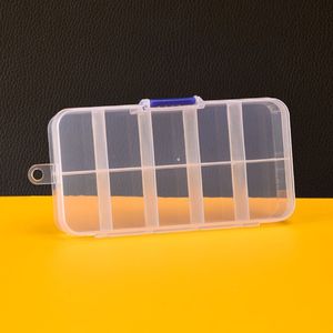 Transparent Plastic <b>Storage</b> <b>Box</b> 10 Compartment Rectangle Jewelry Stationery Organizer PP <b>Material</b> - Product Image 1