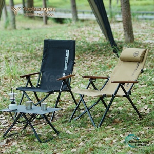 Chaise longue pliante moderne d'extérieur, portable, en fer, pour le camping, la pêche, la plage, avec quatre niveaux réglables - Product Image 5