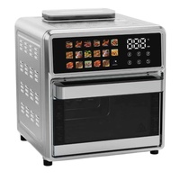 Horno Freidora de Aire Digital de Acero Inoxidable Premium de 8L, 1700W, Puerta de Cristal Completa, 12 Preajustes, Antiadherente PTFE