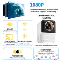 Mini-projecteur DLP portable X10 180 ANSI LED 720P 1080P Max Android 10 à courte focale compatible 3D pour la maison, le bureau et le cinéma