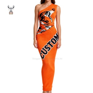 Nanteng Custom Zomer Nieuwkomers 100% Katoen Acryl Strandvakantie Strakke Sexy Heup Wrap Een Schouder Dames Gebreide Trui Jurk - Product Image 1