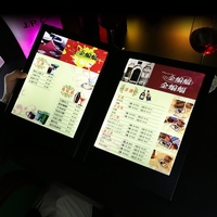 Logo personnalisé Usine Gros Prix Restaurant Bar Double Led Menu