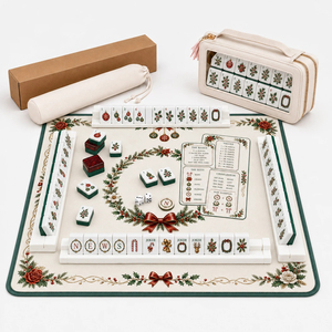 Vintage Coastal Ocean Mahjong Play Mat Premium Anti-Slip Neoprene Table Protection Pad with Built-in Scoring Guide - Product Image 3