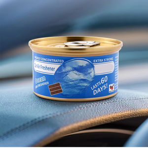 Désodorisant solide en fibre organique avec logo personnalisé pour voiture et maison, parfum d'orange fraîche, boîte en bois, évaporation naturelle, sans électricité - Product Image 1