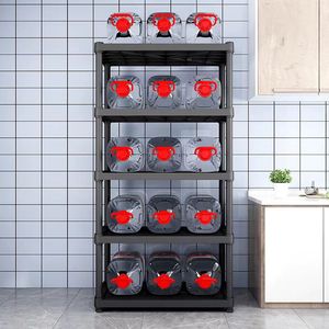 Household Foldable Plastic Multi-tier <strong>Storage</strong> Rack <strong>Kitchen</strong> Shelving <strong>Unit</strong> Floor-standing Multipurpose Organizer Pot Rack Living - Product Image 3