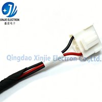 Harness Kabel 4-Core Merah/Hitam/Putih dengan Konektor Putih Ganda, Kabel Berpelindung Pita Kain untuk Peralatan Kecil dan Modul PCB