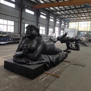 Estatua de Bronce de Tamaño Real de Mujer Gorda de <span class=keywords><strong>Fernando</strong></span> Botero, Arte Corporal Humano, Decoración de Paisaje de Centro Comercial, Escultura de Jardín Urbano - Product Image 5