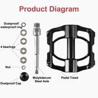 Pedales personalizados para bicicleta de montaña MTB, pedales de plataforma plana ancha de aleación de aluminio, pedales ultraligeros para ciclismo, servicio de mecanizado CNC