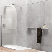 Salle de bain sans cadre verre cannelé trempé douche écran cloison panneau fixe