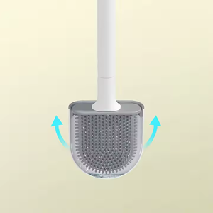 Nuevo cepillo de inodoro de pegamento suave sin cepillo de limpieza de esquinas muertas mango desmontable cepillo de pared que ahorra espacio DE LA India - Product Image 3